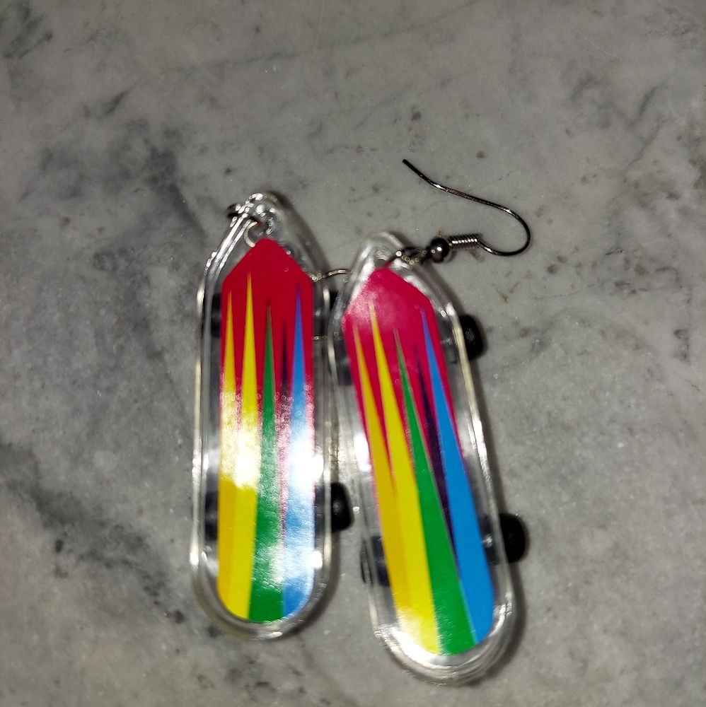 handmade skateboard earrings